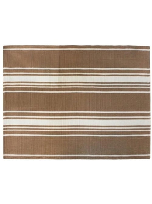 Tapis rayé marron et blanc 120x160cm - Kiabi