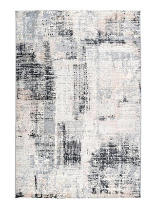 Tapis rayé moderne à courtes mèches rectangle Impiano
