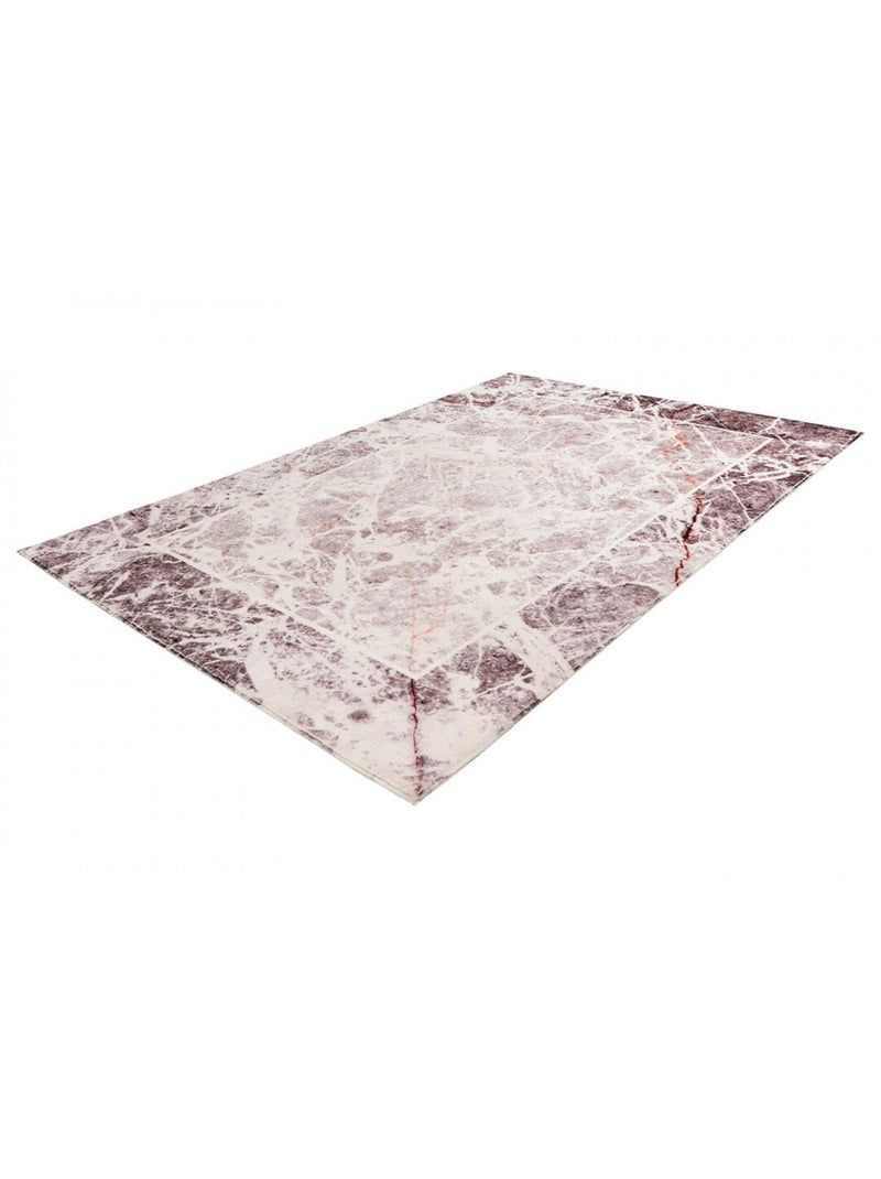 Tapis rayé très doux design rectangle polyester Tahoe Taupe - Kiabi