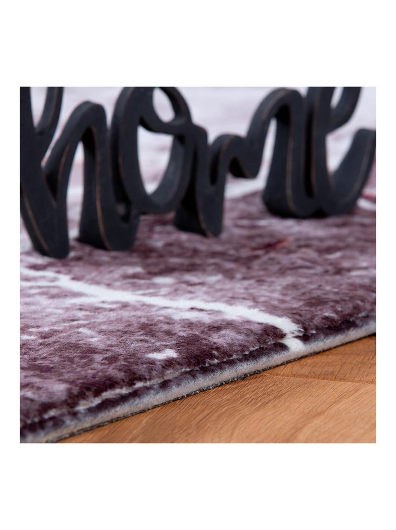 Tapis rayé très doux design rectangle polyester Tahoe Taupe - Kiabi