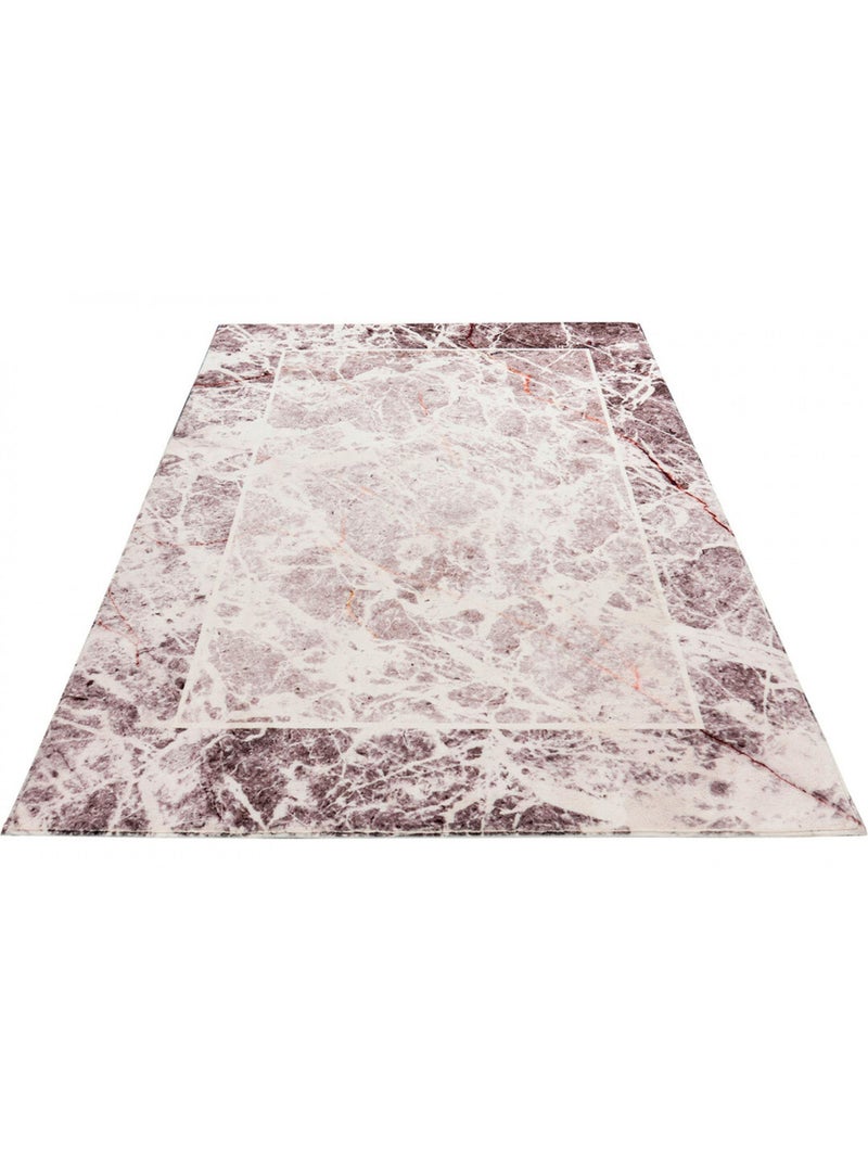 Tapis rayé très doux design rectangle polyester Tahoe Taupe - Kiabi