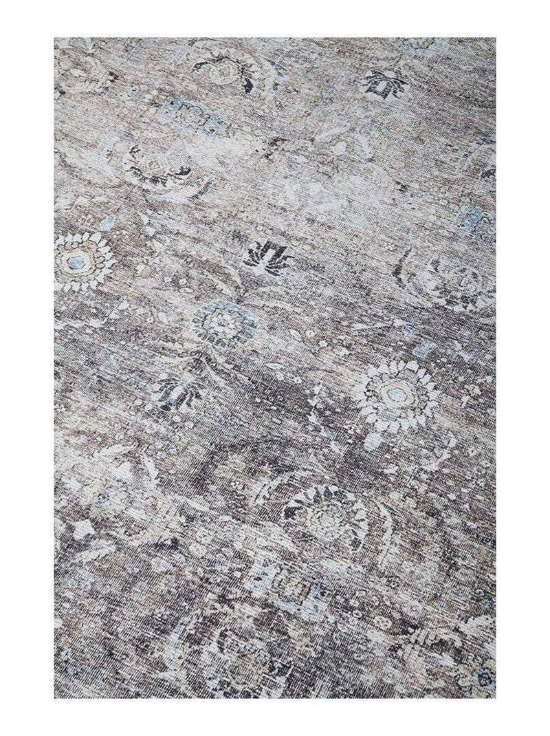 Tapis rayé vintage plat rectangle Livio Gris - Kiabi