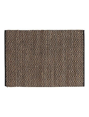 Tapis rectangle 120x170 cm Zigzag jute uni polycoton