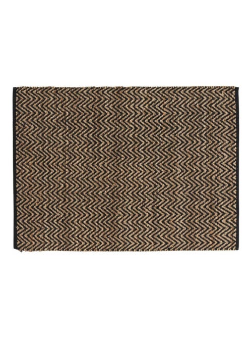 Tapis rectangle 120x170 cm Zigzag jute uni polycoton - Kiabi