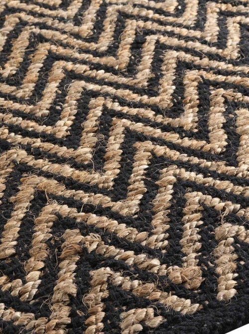 Tapis rectangle 120x170 cm Zigzag jute uni polycoton - Kiabi