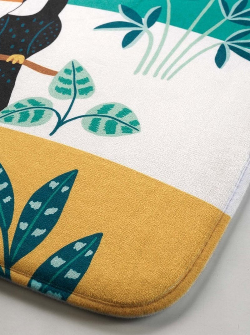 Tapis rectangle 45x75 velours Jungle Story Bleu - Kiabi