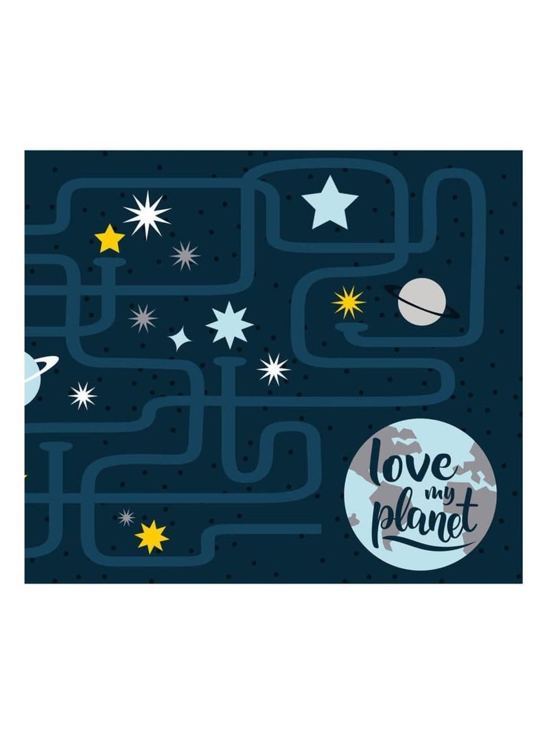 Tapis rectangle 60x120 cm Petit Astronaute Bleu - Kiabi