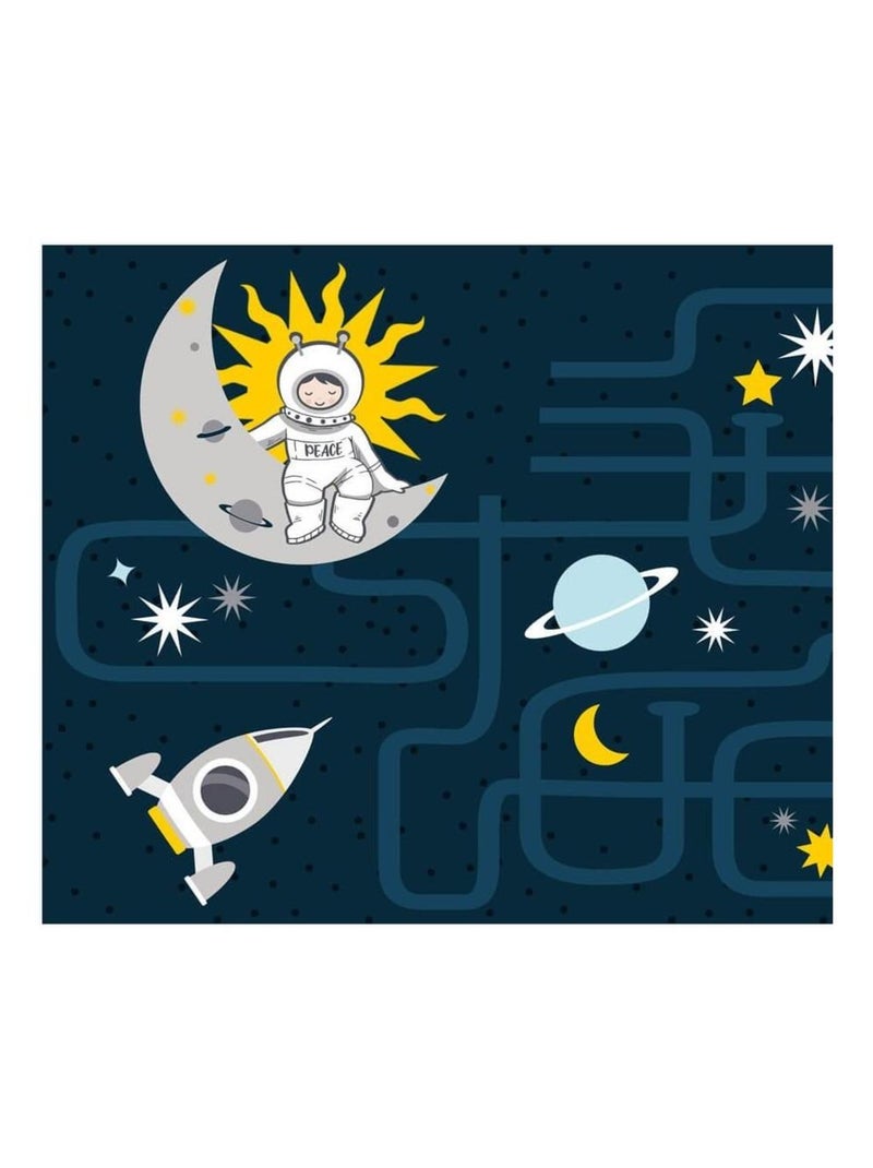 Tapis rectangle 60x120 cm Petit Astronaute Bleu - Kiabi