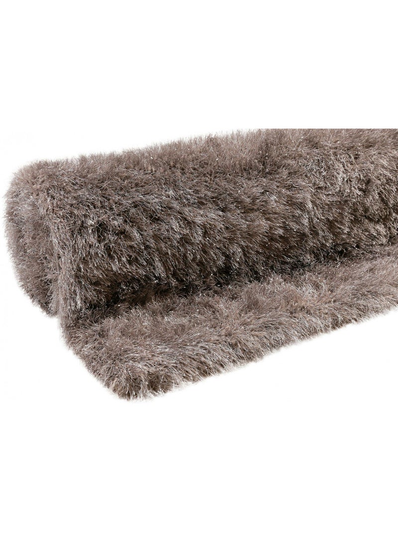 Tapis rectangle à longues mèches uni Shiny Touch Wecon Home Gris - Kiabi