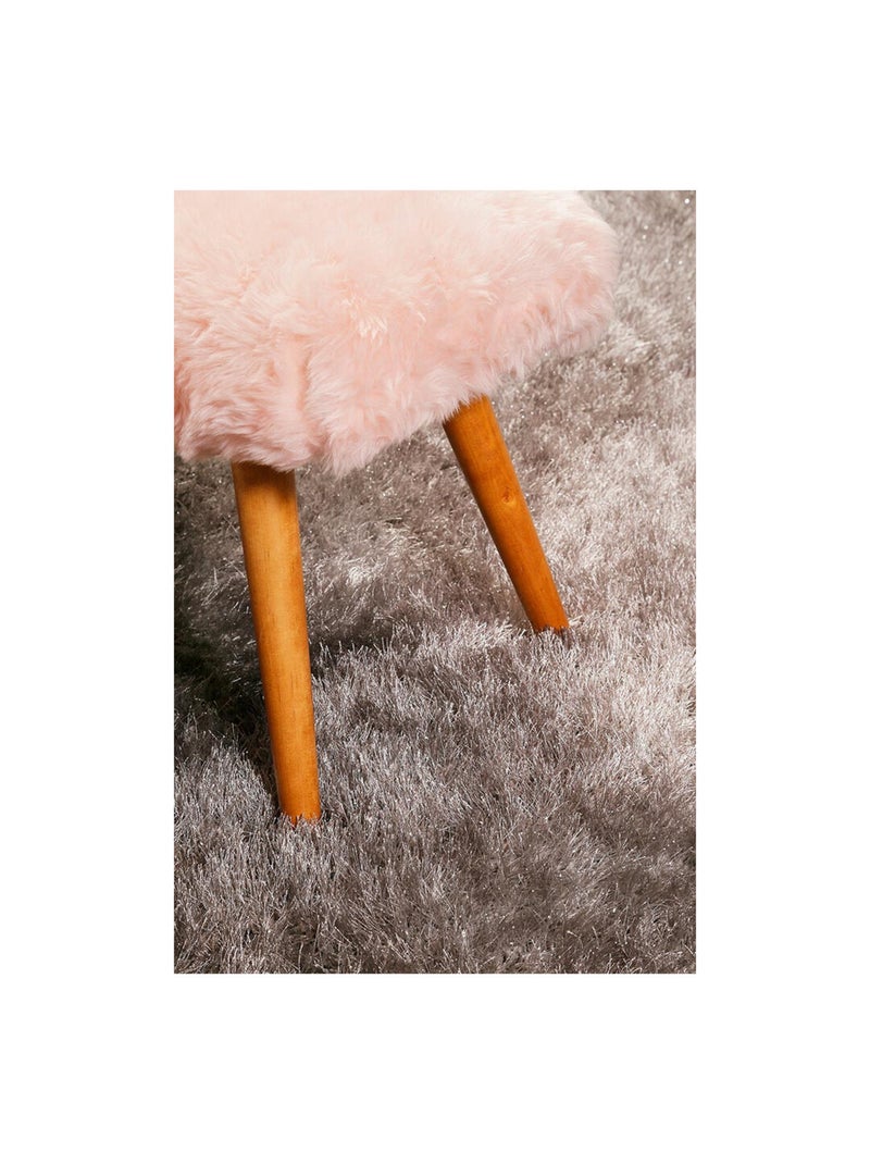 Tapis rectangle à longues mèches uni Shiny Touch Wecon Home Gris - Kiabi