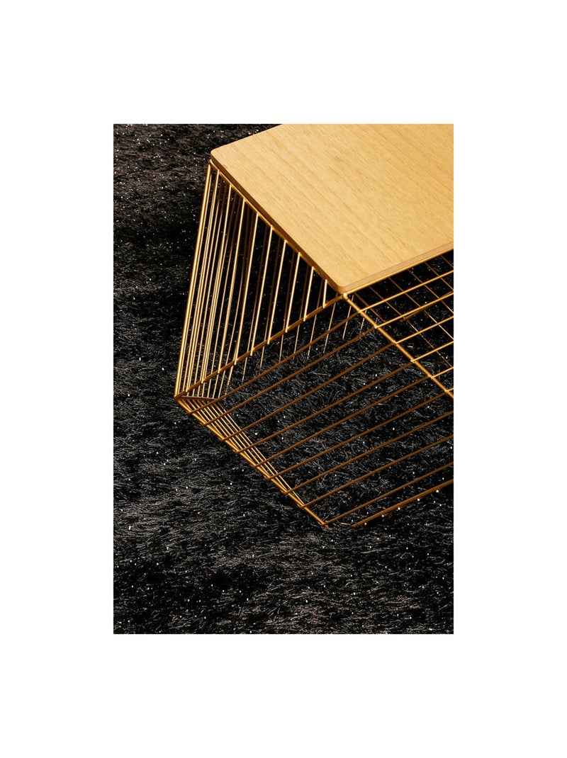 Tapis rectangle à longues mèches uni Shiny Touch Wecon Home Noir Gris anthracite - Kiabi