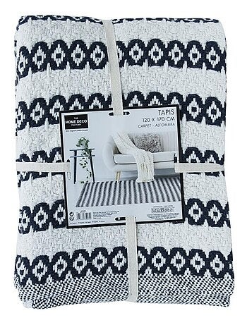 Tapis rectangle beige motifs noir 120x170 cm