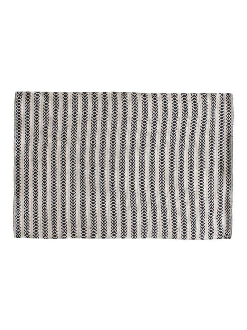 Tapis rectangle beige motifs noir 120x170 cm Beige - Kiabi