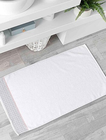 Tapis rectangle Belin blanc 50 x 85 cm
