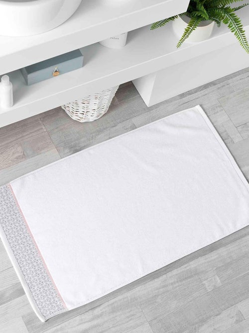 Tapis rectangle Belin blanc 50 x 85 cm - Kiabi