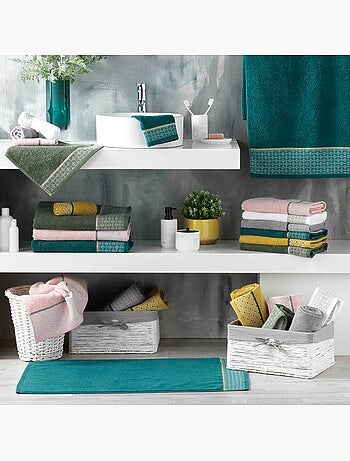 Tapis rectangle Belin blanc 50 x 85 cm