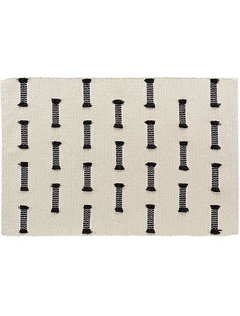 Tapis rectangle coton tisse uni+fils coupes juline