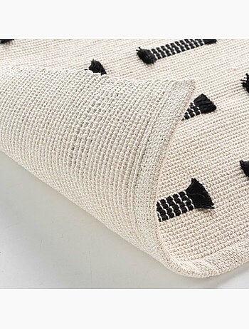 Tapis rectangle coton tisse uni+fils coupes juline