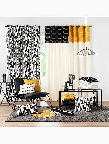 Tapis rectangle coton tisse uni+fils coupes juline