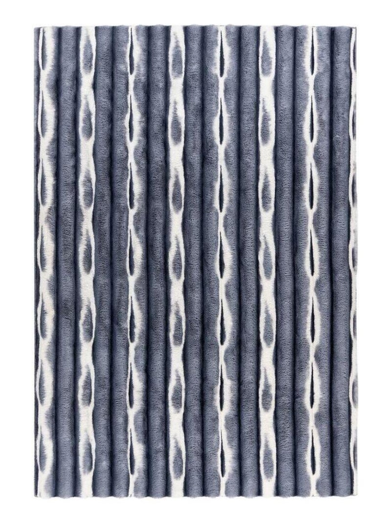 Tapis rectangle doux moderne effet 3D Lynda Bleu - Kiabi