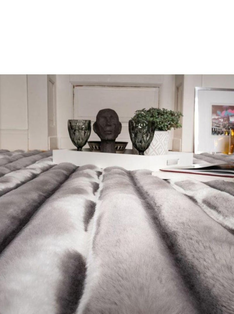 Tapis rectangle doux moderne effet 3D Lynda Taupe - Kiabi