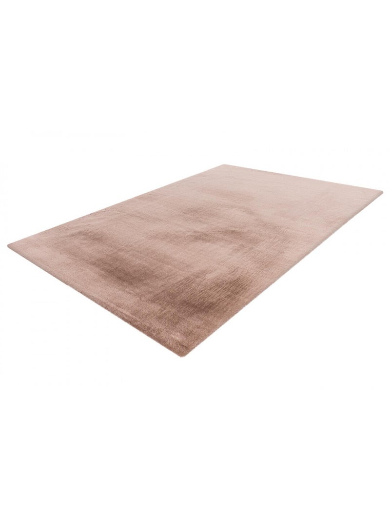 Tapis rectangle doux uni shaggy effet brillant polyester Oceania Taupe - Kiabi