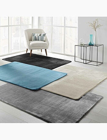 Tapis Rectangle – Flanelle Unie Ultra Douce – Finition Biais