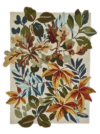Tapis rectangle floral moderne laine Robin's Wood