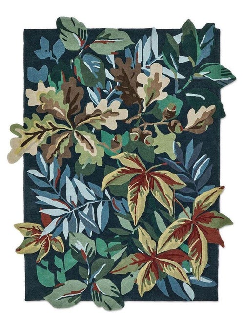 Tapis rectangle floral moderne laine Robin's Wood - Kiabi
