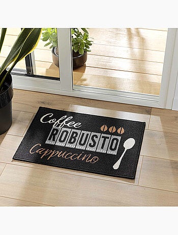 Tapis rectangle imprime cappuccino Sans
