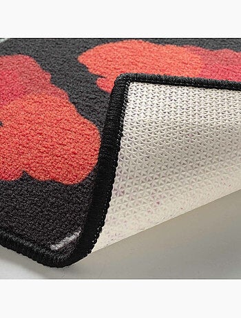 Tapis rectangle imprime digital coquelicots Sans