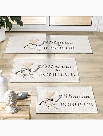 Tapis rectangle imprime digital Happiness