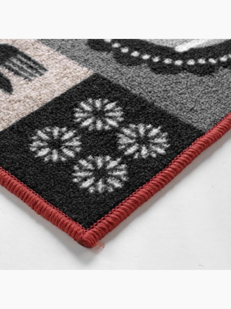 Tapis rectangle imprime digital menu Sans Rouge - Kiabi