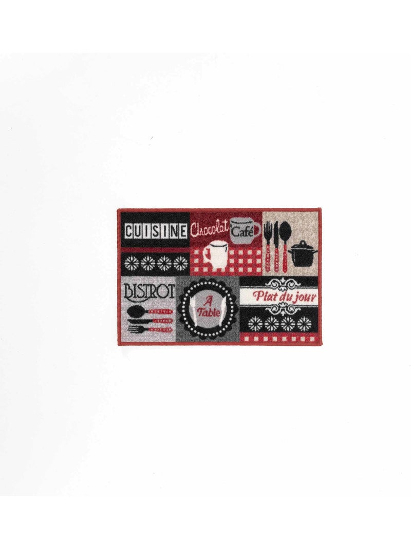 Tapis rectangle imprime digital menu Sans Rouge - Kiabi
