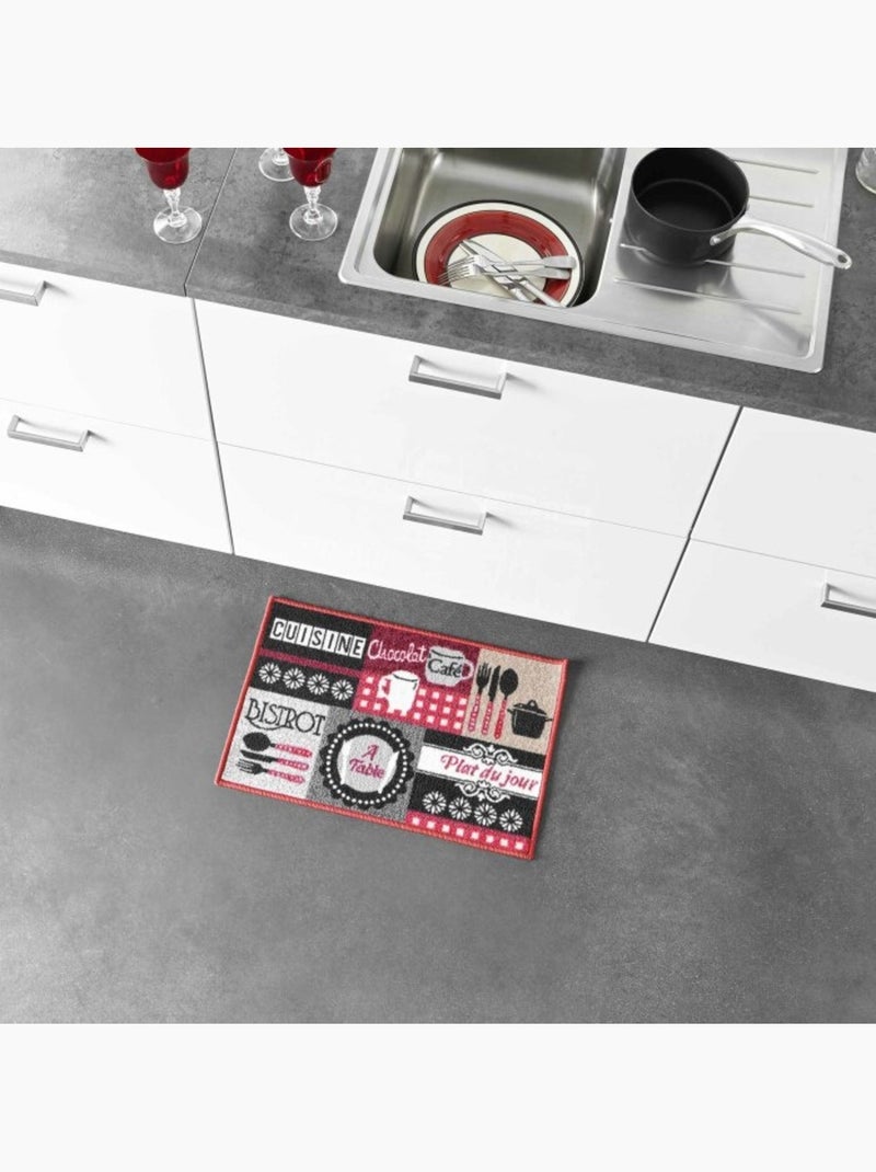 Tapis rectangle imprime digital menu Sans Rouge - Kiabi
