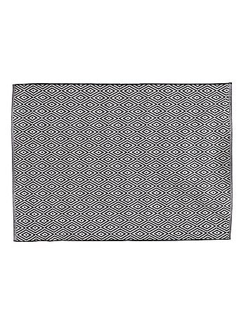 Tapis rectangle losanges noir blanc 120x170 cm