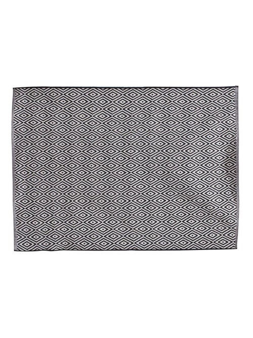 Tapis rectangle losanges noir blanc 120x170 cm - Kiabi