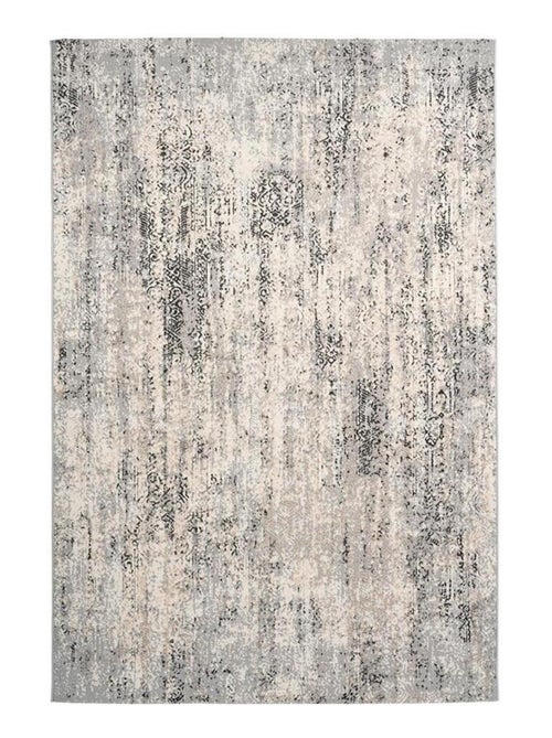 Tapis rectangle rayé à courtes mèches moderne Inirida - Kiabi