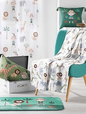 Tapis rectangle velours 45x75 cm Léo l'explorateur