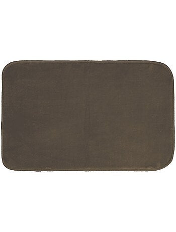Tapis rectangle velours uni Louna Chocolat 50 x 80 cm