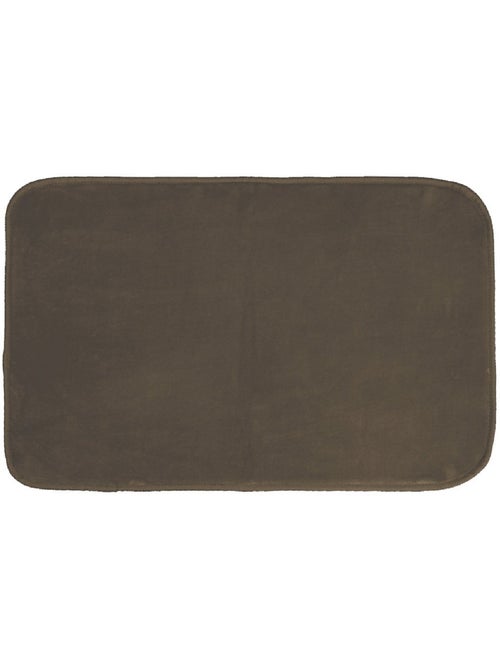 Tapis rectangle velours uni Louna Chocolat 50 x 80 cm - Kiabi
