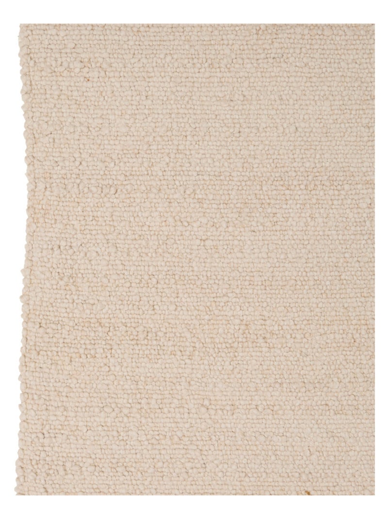 Tapis rectangulaire  - Effet laine Ivoire - Kiabi
