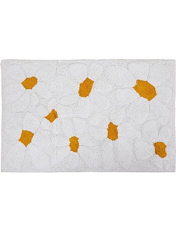Tapis rectangulaire à motifs floraux en coton daisy