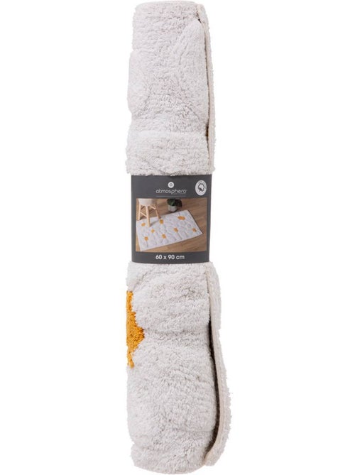 Tapis rectangulaire à motifs floraux en coton daisy - Kiabi
