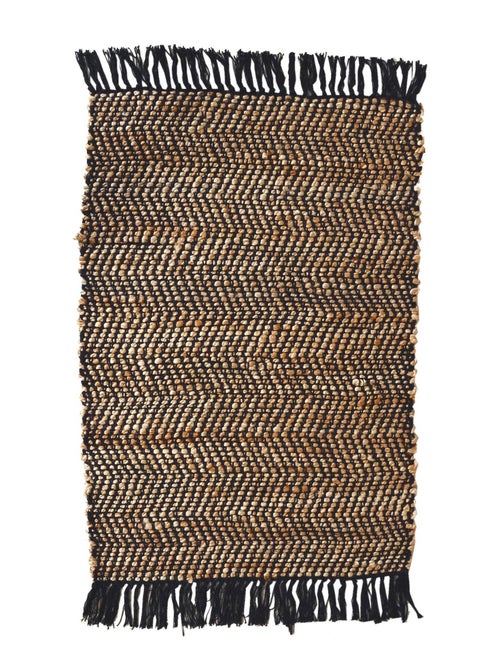 Tapis rectangulaire avec franges en jute et coton - Dylrev - Kiabi