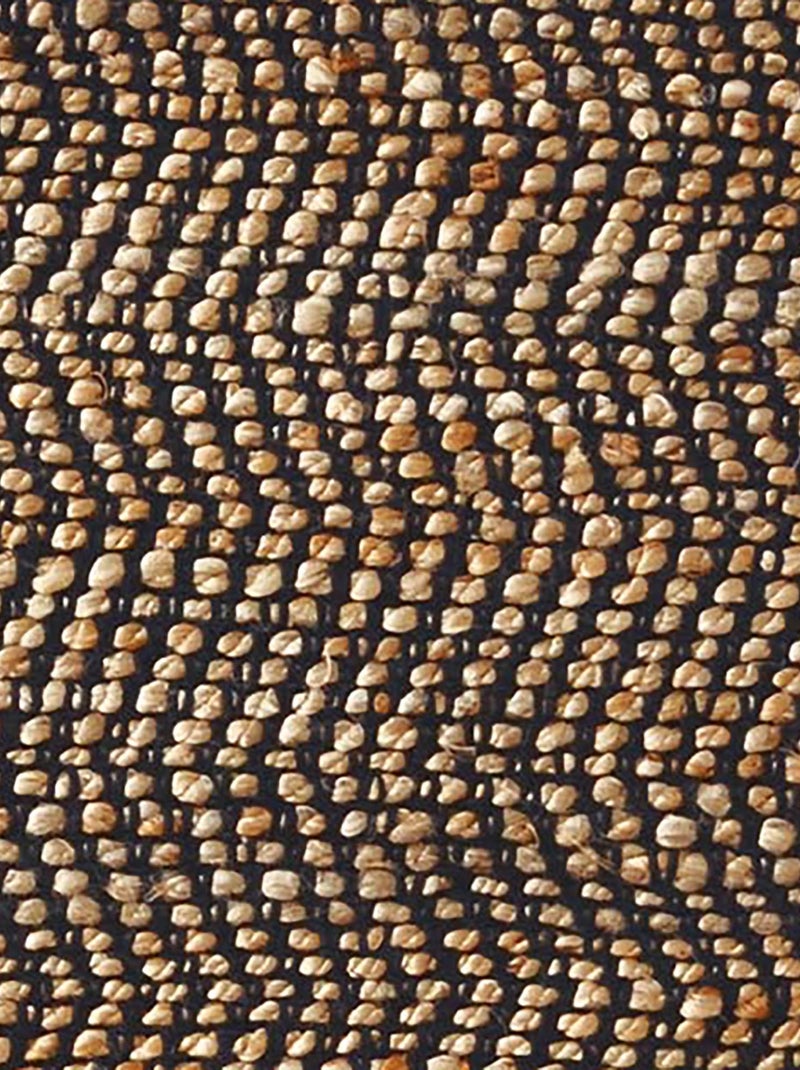 Tapis rectangulaire avec franges en jute et coton - Dylrev Noir - Kiabi