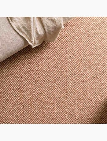 Tapis rectangulaire chevron marron et blanc 90x60cm