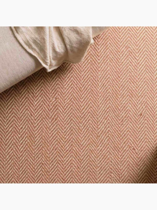 Tapis rectangulaire chevron marron et blanc 90x60cm - Kiabi