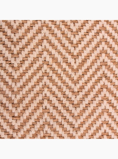 Tapis rectangulaire chevron marron et blanc 90x60cm - Kiabi