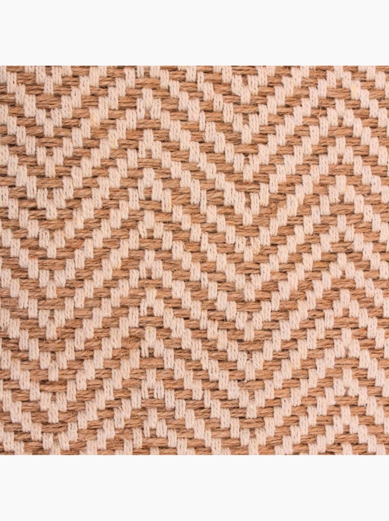 Tapis rectangulaire chevron marron et blanc 90x60cm Marron - Kiabi